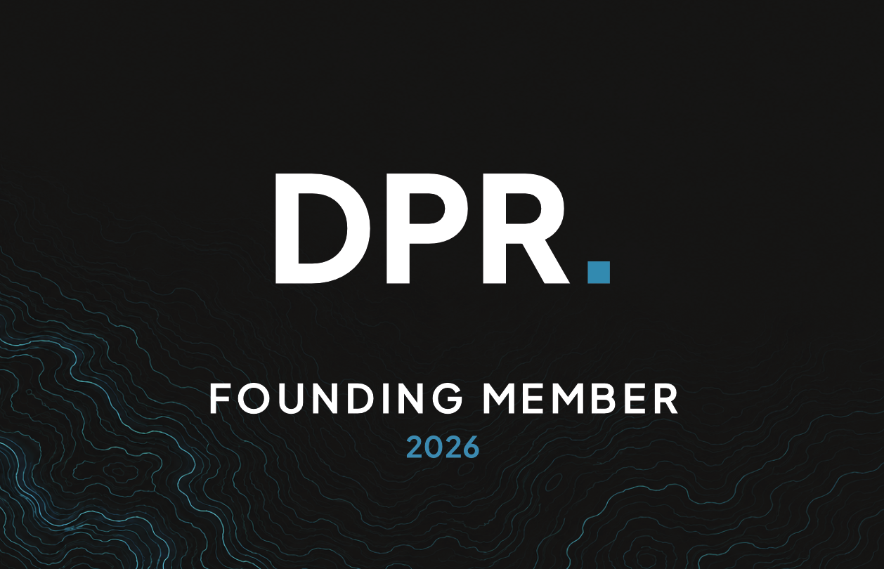Card originale DPR Founding Member 2026, nera con logo bianco e dettagli turchesi